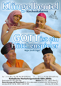 Plakat "GOTT ist ein H&uuml;tchenspieler" - Anklicken zum Vergr&ouml;&szlig;ern!